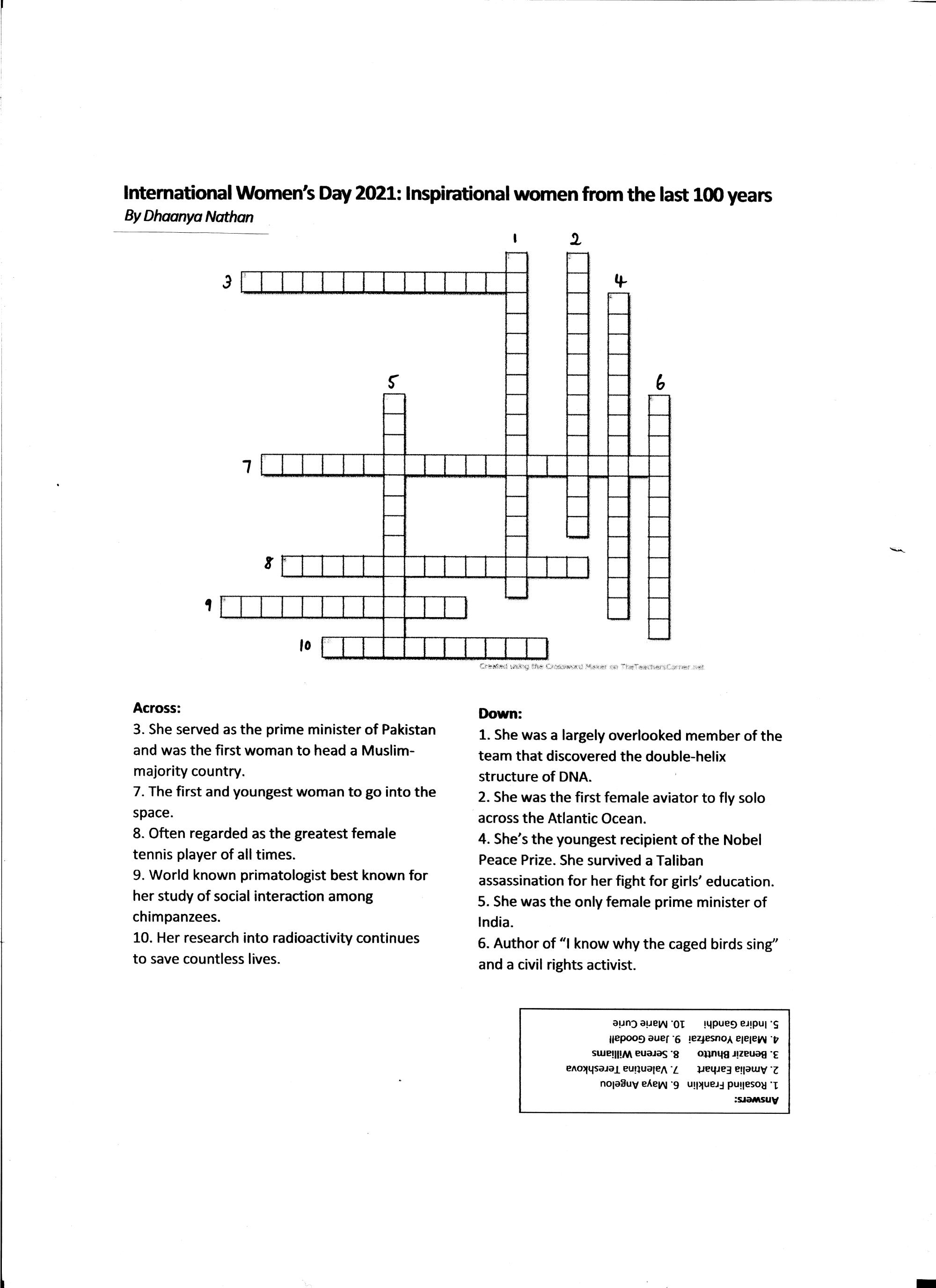 Featured image of post Inspirational Women Crossword Puzzle